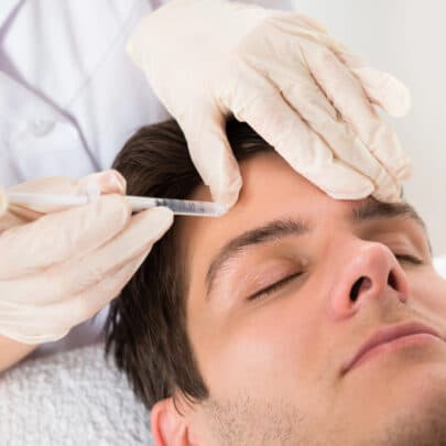 Man getting botox treatment